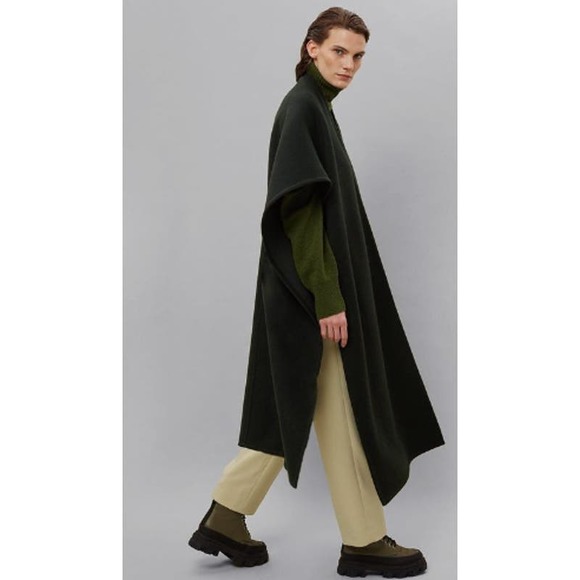 The Frankie Shop Jackets & Blazers - The Frankie Shop the Verina Cape Forest Green Wool Winter Capsule Wardrobe